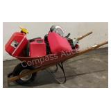 Wheelbarrow, Saws & Fuel Cans