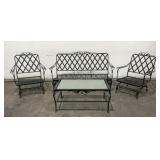 Metal Patio Chairs, Bench & Table