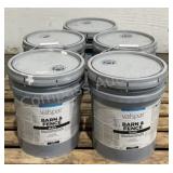 (5) Valspar 5 Gal Black Barn & Fence Paint
