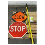 Stop/Slow Signs & Water Fed Poles