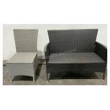 Wicker Patio Chair & Bench