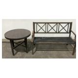 Metal Bench & Table