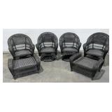 Wicker Patio Chairs & Ottomans