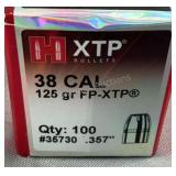 Hornady 38 Cal (.357) 125g FP-XTP Projectiles