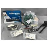 Assorted AR Parts, Bipod , Rear bag, & Flashlight