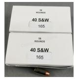 (100) Rnds Reloaded 40 S&W 165g FMJ