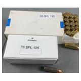 (100) Rnds Reloaded 38 Spl. 125g FMJ