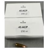 (100) Rnds Reloaded 45 ACP 230g HP