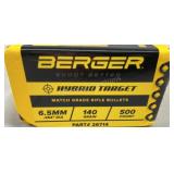 Berger Hybrid Target 140g HPBT Projectiles 6.5 Cre