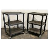 (2) H Wilson Company Plastic Utility Carts