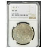 1021 0.7734oz Peace Silver Dollar MS 62