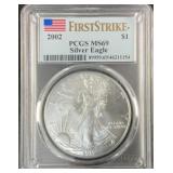 2002 1oz Silver Eagle Dollar PCGS MS69