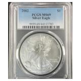 2002 1oz Silver Eagle Dollar PCGS MS69