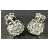 *SEIZURE* $1,899 10K Whit Gold Diamond Earrings