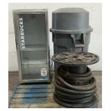 Refrigerator, Trash Can & Hose
