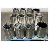 (12) Stainless Steel Trash Cans