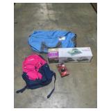 Duffel Bag, Head Lamp, Tent, Backpack-
