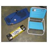 Boogie Boards, Beach Chair, Horse Shoe Set-