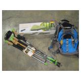 Tent, Hiking Poles, and Hydration Pack-