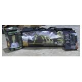 Tent, Lantern and Outdoor Shower-