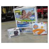 Pool, Raft, and Electric Pump-