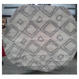 Nuloom Easy Shag White and Grey Round Area Rug