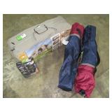 Tent, Quad Chairs, and Camp Shower-