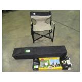 Canopy, Folding Chair, and Volleyball Set-