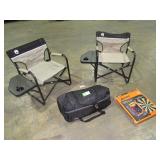 Tent, Dartboard, Folding Chairs and Darts-