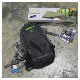 Backpacking Tent, Hydration Pack, and Headlamp-
