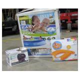 Pool, Raft, and Electric Pump-