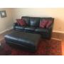 Chateau d'Ax Italian Leather Sofa and Ottoman