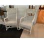 Set of 2 White Wicker Rocking Chairs