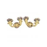 Pr Wood Gilt Wood Cornucopia Wall Candelabras