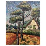 Vincent Oil on Canvas of Farm Home