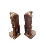 Pr Oscar B. Bach Patinated Metal Bookends