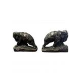 Pr Joza Krupka Elephant Bookends Bronz