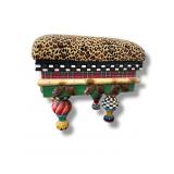 Mackenzie-Childs Style Cushioned Foot Stool