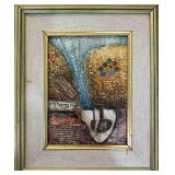 Shmuel Brand (b 1921) "Letters" Mixed Media