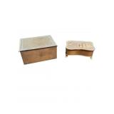 2pc Bronze Art Nouveau Hinged Lidded Boxes