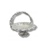 Arthur Court Aluminum Pedestal Basket w Handle