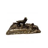 Bronze Inkwell with Hunting Dog Desk Accessory