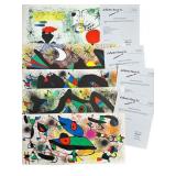 5pc Joan Miro Original Color Lithographs Signed