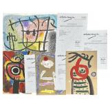 4pc Joan Miro "Cartones" Series Color Lithos