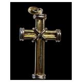14kt Gold Two Color Cross 3 Grams