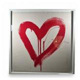 Mr. Brainwash "Love Heart (Red)" Thumbprint Orig