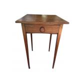 18/19C Cherry One Drawer Table Tapered Legs