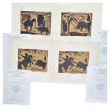 4pc Pablo Picasso Original Linocuts