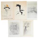 5pc Yvette Guilbert vue par Henri Toulouse-Lautrec