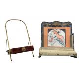 2pc Antique Dresser Box and Photo Album Stand